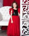 Beautiful Red Soft Net Kids Gown  thumb 1