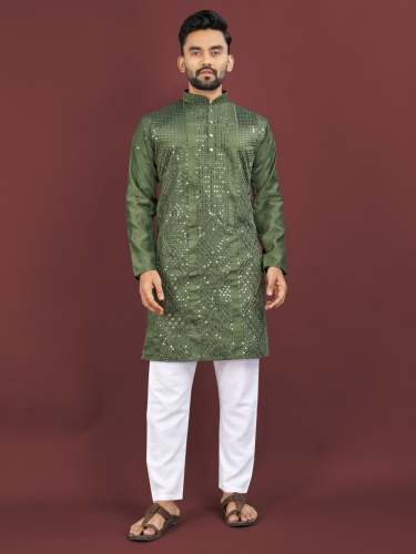 Embroidery  Sequence  Work Mens Kurta
