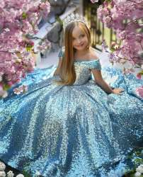 Gorgeous Allover Sequence Work Gown