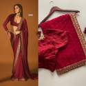 Heavy Embroidery cpallu Jari work done in saree thumb 4