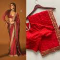 Heavy Embroidery cpallu Jari work done in saree thumb 6