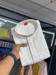 Heavy Rayon Fabric Lucknowi Work Kurta With Pajama