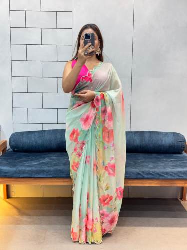 INSTAGRAM VIREL CELEBRITY STYLE HANDWORK SAREE