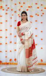Linen with Gold Jari Saree