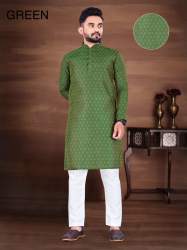 Mens Cotton Jacquard Kurta Pajama Set