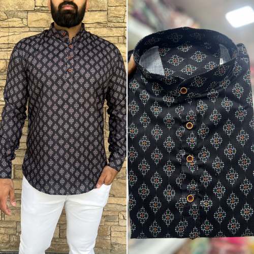 New Collection Cuff On Sleeves mens Short Kurta