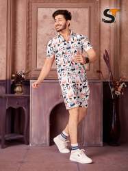 New Design Cotton Fabric Mens Co Ord Set