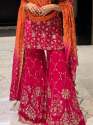 New Designer Party Wear Top Plazzo & Dupatta Set thumb 4