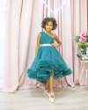 One Shoulder Frill Sparkle Kids Gown thumb 1