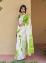  Plain Linen saree 09