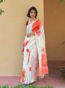  Plain Linen saree 09 thumb 1