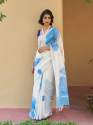  Plain Linen saree 09 thumb 3