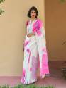  Plain Linen saree 09 thumb 4