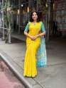  Plain Linen Saree thumb 1