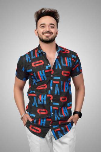 Poly Cotton Digital Printed Shirt For Men