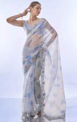 printed space silk saree