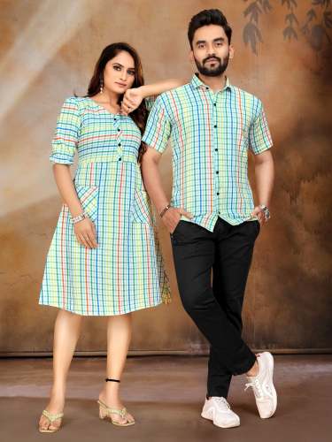 Pure Cotton Bubble Pattern Couple Combo by rudrika creation
