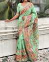 Pure n Soft Rajwadi Pashmina Silk Weaving Saree thumb 1