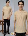 Short Sleeves Khadi Kurta For Mens thumb 4