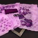 Soft pure organza handwork sarees  thumb 3
