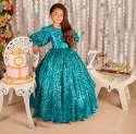 Sparkling Balloon Sleeve Kids Gown  thumb 2