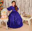 Sparkling Balloon Sleeve Kids Gown  thumb 3