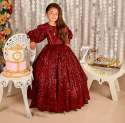 Sparkling Balloon Sleeve Kids Gown  thumb 4