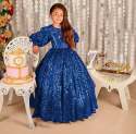 Sparkling Balloon Sleeve Kids Gown  thumb 5