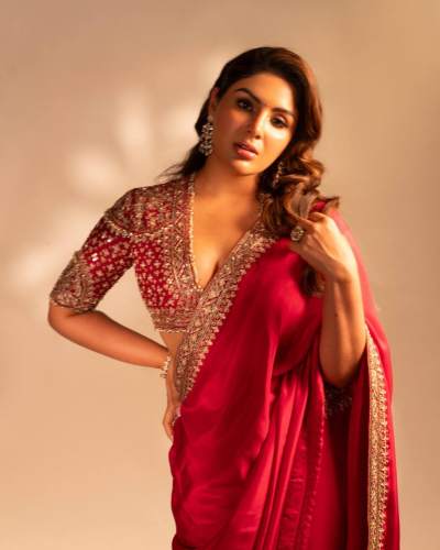 SPECIAL RED COLOR SEQUINS SAREE