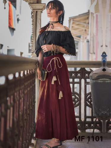 Stylish 2pcs Khadi Cotton Western Top with Bottom