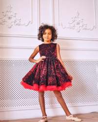 Velvet Sparkle Sequin Kids Party Gown