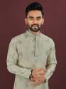 Viscose Silk Embroidery Sequence Work Mens Kurta thumb 10