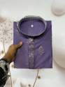 Viscose Silk Embroidery Sequence Work Mens Kurta thumb 5