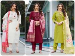 Viscose Silk Kurti Pent Dupatta Set 