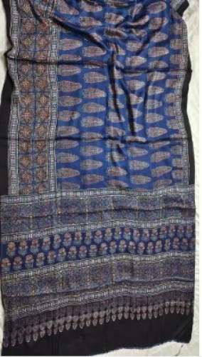 New Arrival Modal Silk Ajrakh Hand Block Saree