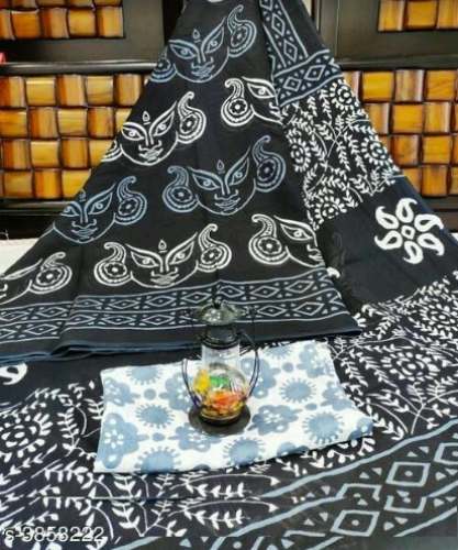 Buy Daily Wear Black Printed Saree For Ladies by Manju Creations