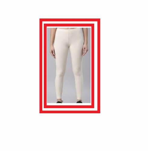 WHITE ANKLE LENTH WOMEN LEGGINGS by Lalima hand art