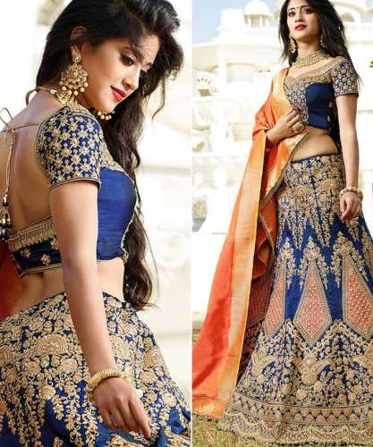 New Blue Lehenga Choli For Women by Fashion Flash Boutique