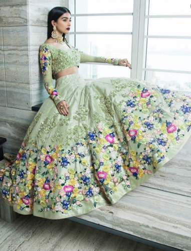 New Collection Pista Green Lehenga Choli For Women by Fashion Flash Boutique