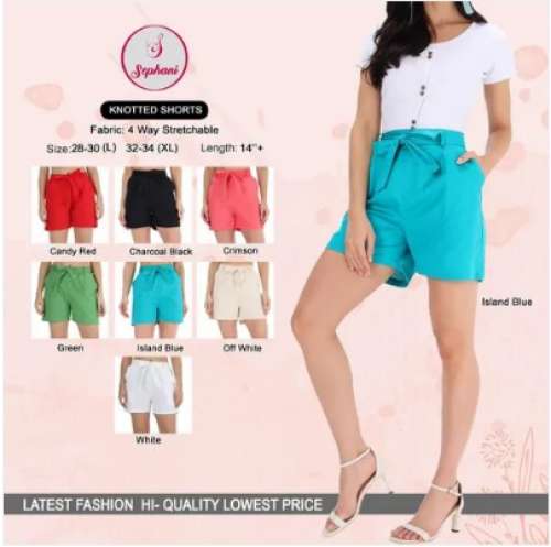 Ladies Plain Cotton Short by Karuna Fab