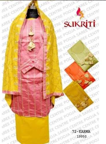 Cotton Embroidery Unstitch Suit For Women by Pooja Saree Centre
