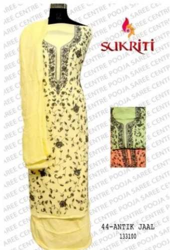 Embroidery Cotton Unstitch Suit For Women by Pooja Saree Centre