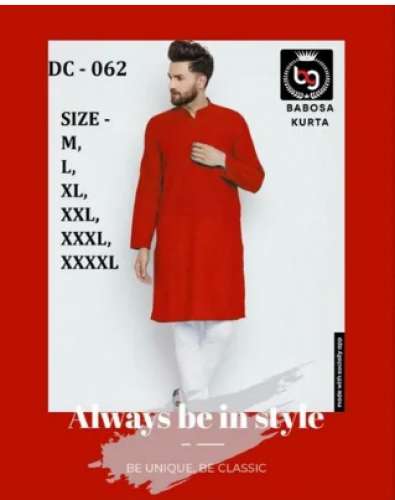 BABOSA Men Plain Kurta Set by Babosa Garments