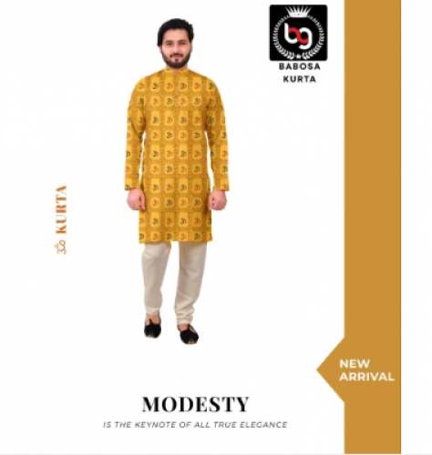 Babosa Men Printed Kurta Pajama set by Babosa Garments