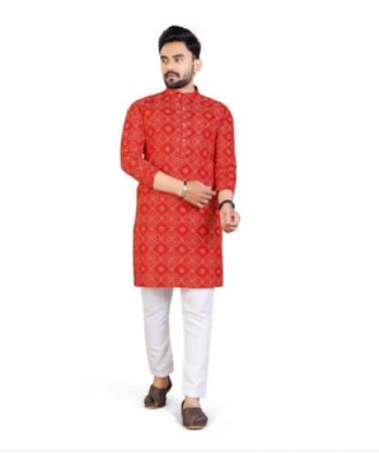 Men Bandhani print Kurta