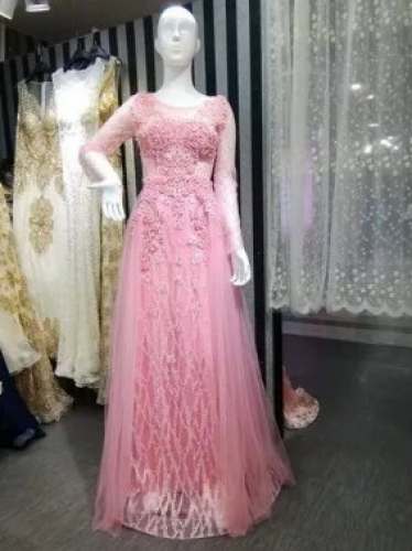 Buy Embroidery Pink Gown For Women
