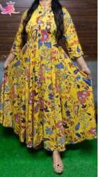 Yellow Long Anarkali Kurti