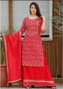 SPSR Cotton Kurti Palazzo with Dupatta Set