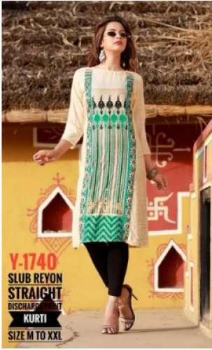 Y-1740 Rayon Straight Kurti