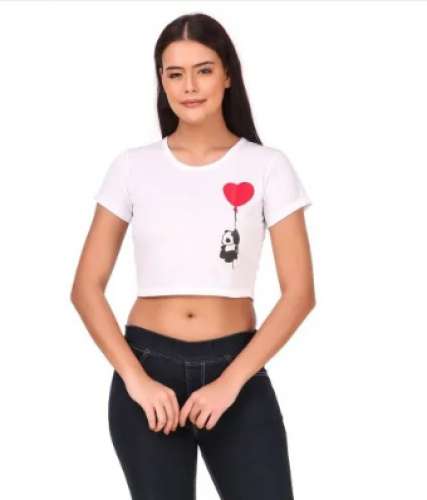 White Casual Crop top for ladies by Trendyrabbit